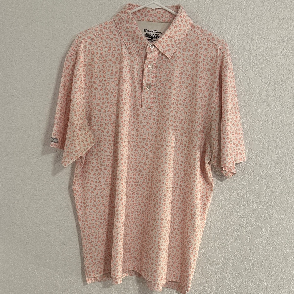 Straight Down Performance Polo White With Orange … - image 1